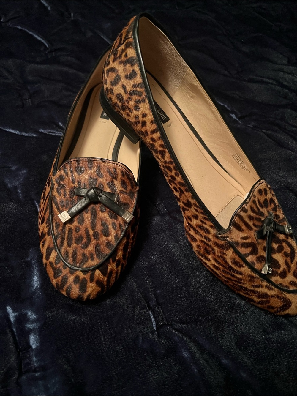 Alex Marie Leopard-Print Loafers in Brown and Black
